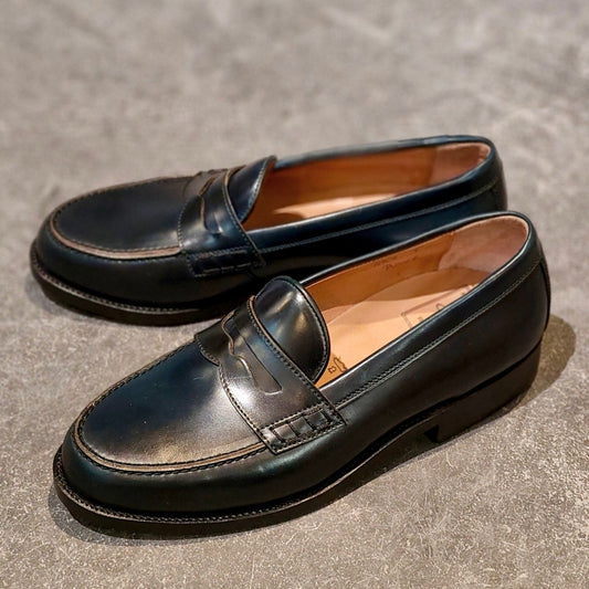 希少 新品未使用【HEINRICH DINKELACKER】ハインリッヒディンケラッカー ウィーン ローファー コードバン ネイビー サイズ UK6.5