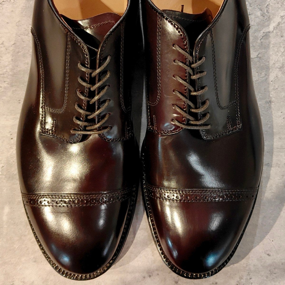 未使用 【ALDEN】オールデン 56201 リジェクト品 パンチドキャップトゥ コードバン ダークバーガンディ サイズ US11D モディファイドラスト 参考定価￥236,500-