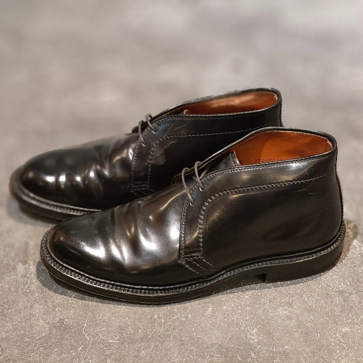 極美品 【ALDEN】オールデン レザーソウル別注 1340 チャッカブーツ コードバン ブラック サイズ US7.5E バリーラスト 参考定価￥225,500-