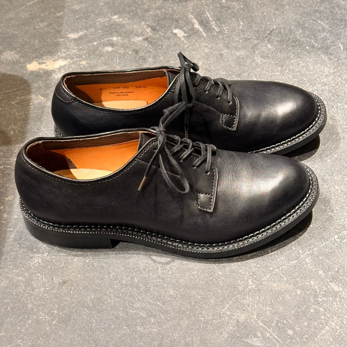 極美品【The Ruttshoes &Co.】ラッドシューズ 109 マイルス プレーントゥ カーフ ブラック サイズUS9 168Mラスト