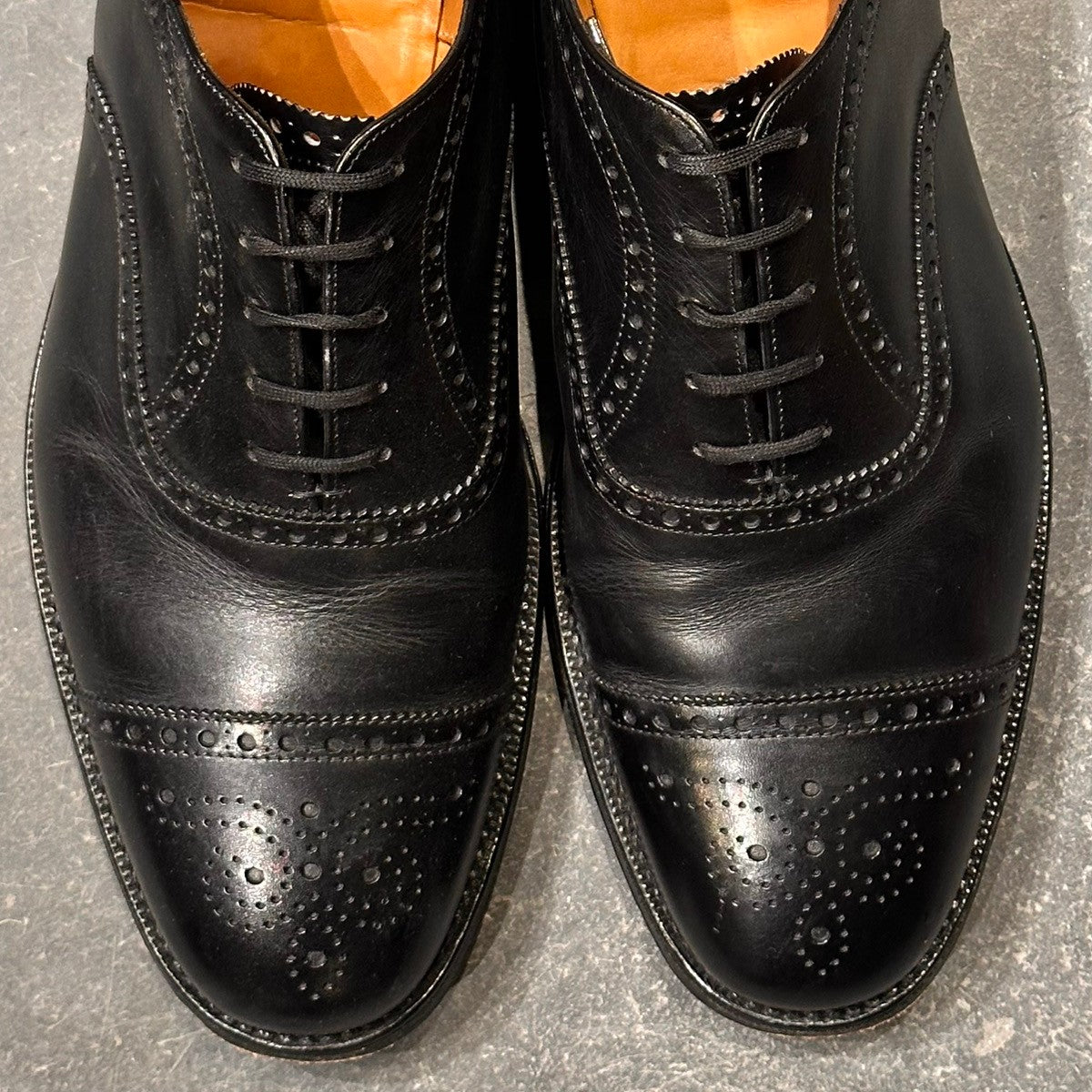 【Church's】チャーチ ディプロマット セミブローグ 四都市 カーフ ブラック サイズUK100F 100ラスト