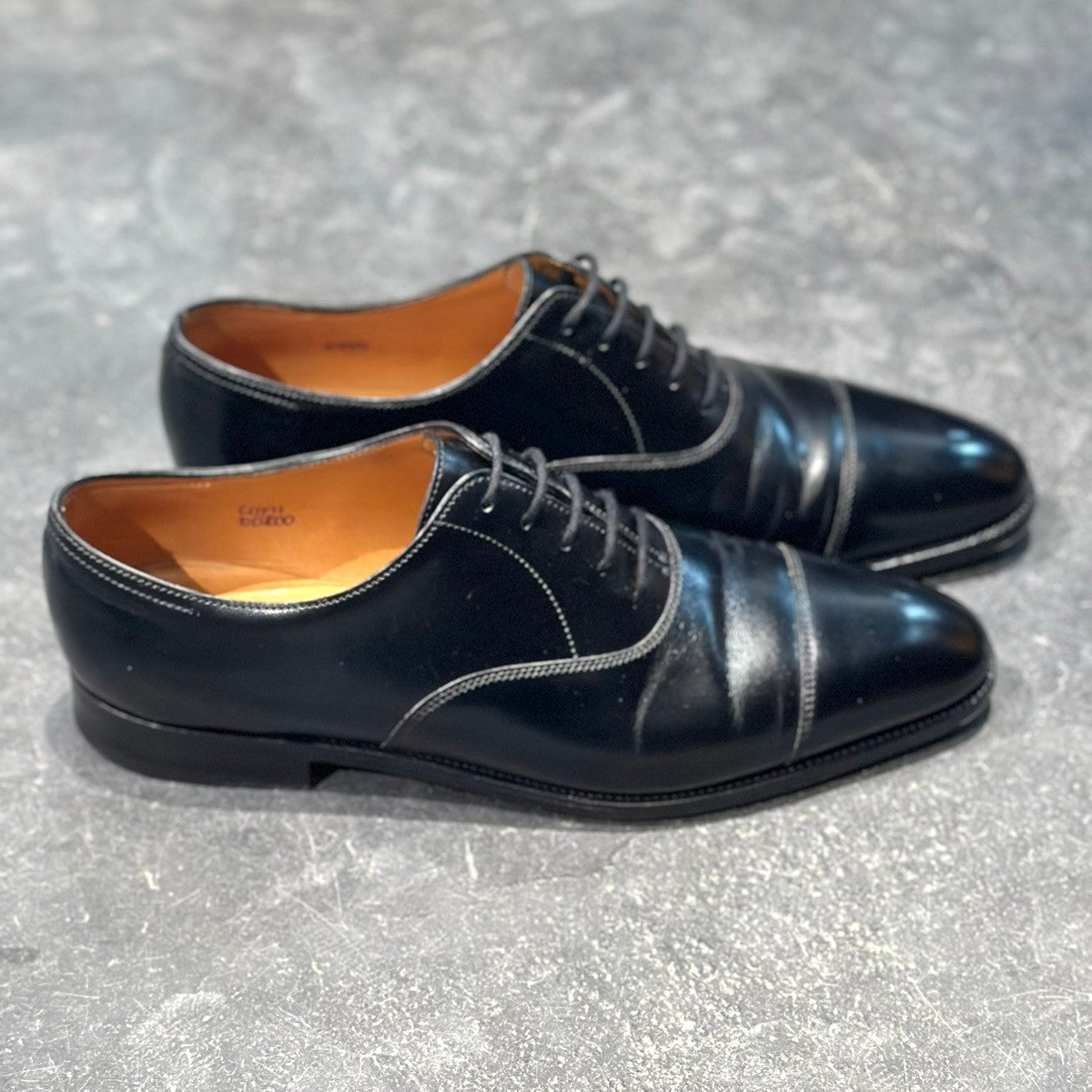 極美品【JOHNLOBB】ジョンロブ シティ2 ストレートチップ カーフ ブラック サイズUK6D 7000ラスト