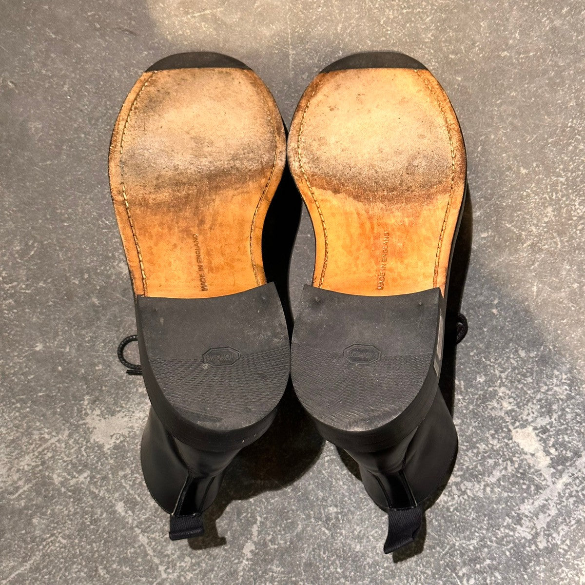 【Tricker’s】トリッカーズ イミテーションキャップブーツ カーフ ブラック サイズUK8.5