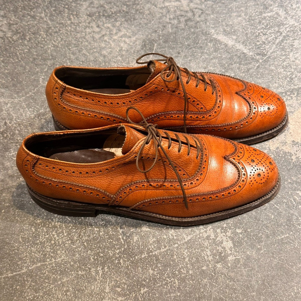 【FLORSHEIM】フローシャイム  ウイングチップ グレインレザー ブラウン サイズUS6.5E