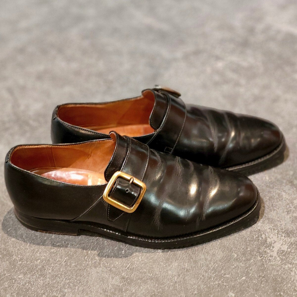 【Church’s】チャーチ 3都市 ウェストバリー ブックバインダーカーフ シングルモンク ブラック UK50F 73ラスト 参考定価￥187,000-