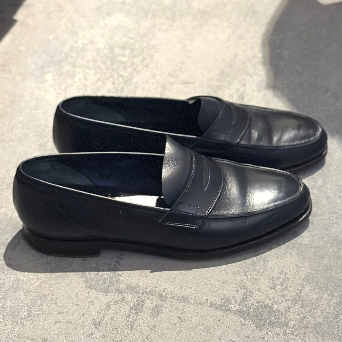 希少【CROCKETT&JONES】クロケット&ジョーンズ  コインローファー ポールスミス別注 カーフ ネイビー サイズUK6E 314ラスト