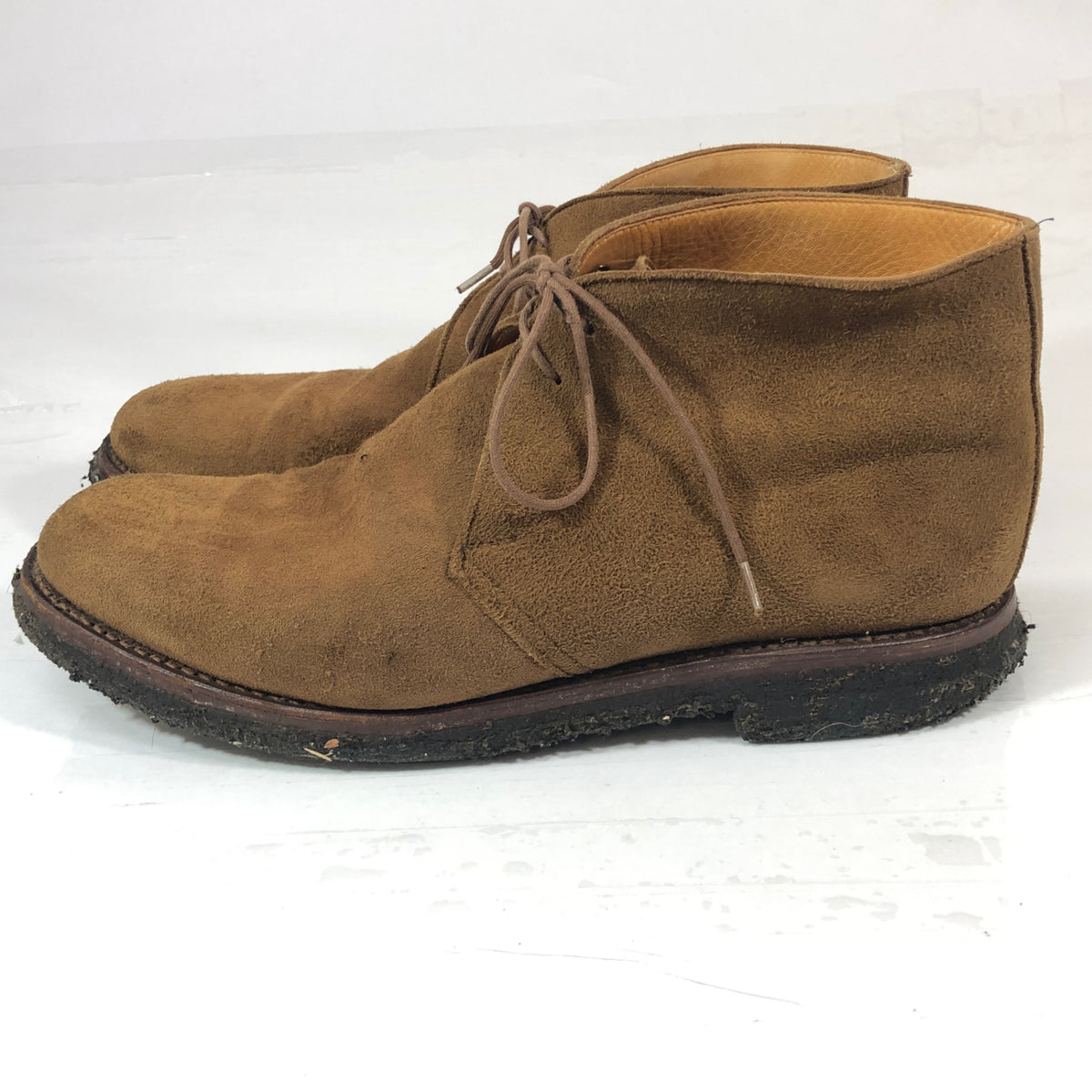 【Crockett&Jones】クロケット＆ジョーンズ チャッカブーツ グレンコー スエード ブラウン メンズ サイズUK8E