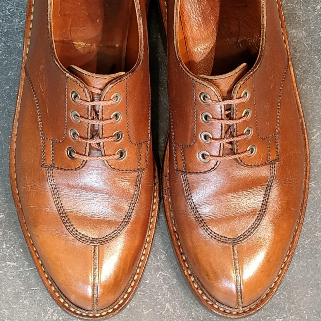 希少 美品【J.M.WESTON】ジェイエムウエストン 597 旧旧ロゴ Uチップ カーフ タンブラウン サイズUK6.5D 22ラスト