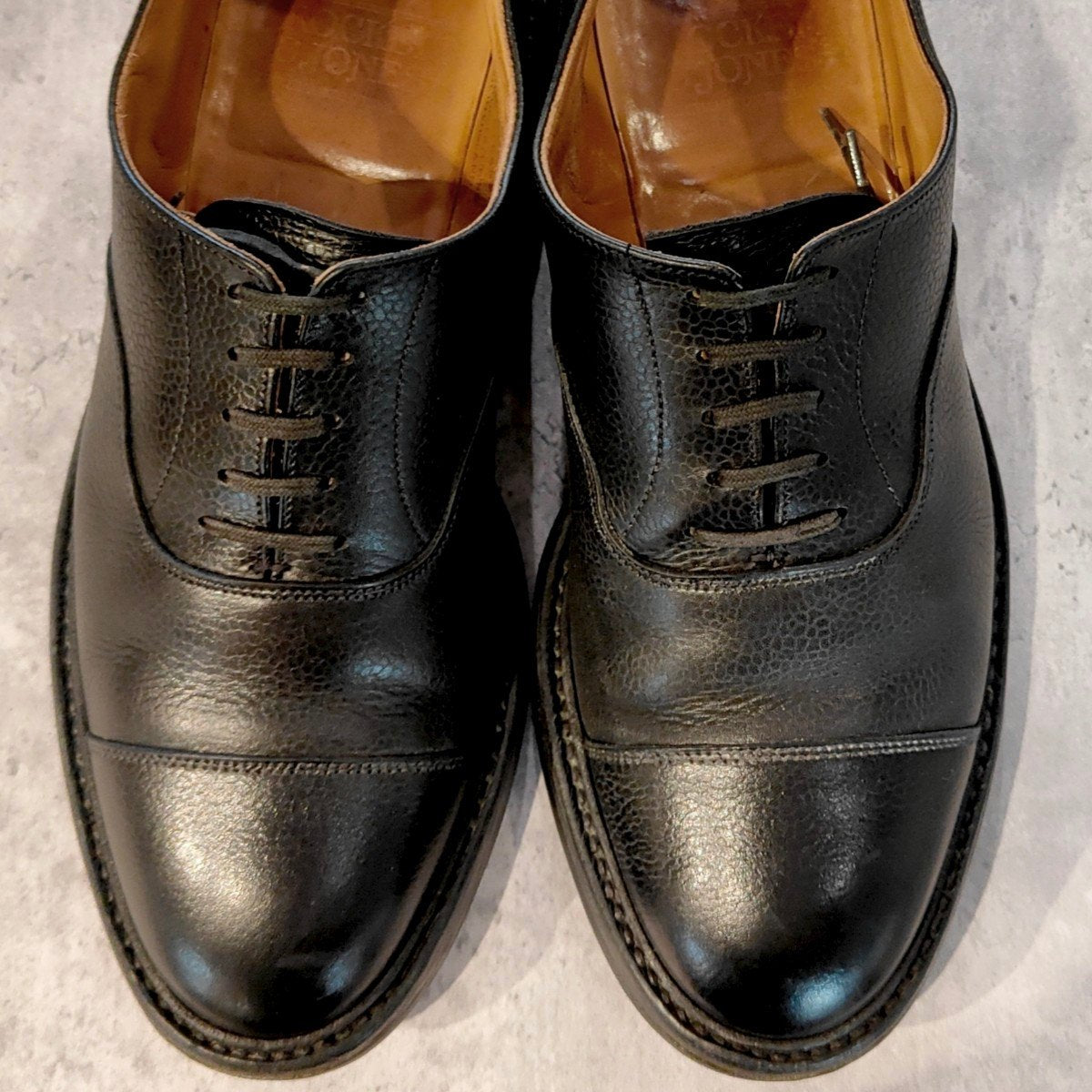 【CROCKETT&JONES】クロケット＆ジョーンズ エクセター 3 ストレートチップ グレインレザー 378ラスト ブラック サイズUK7E  378ラスト
