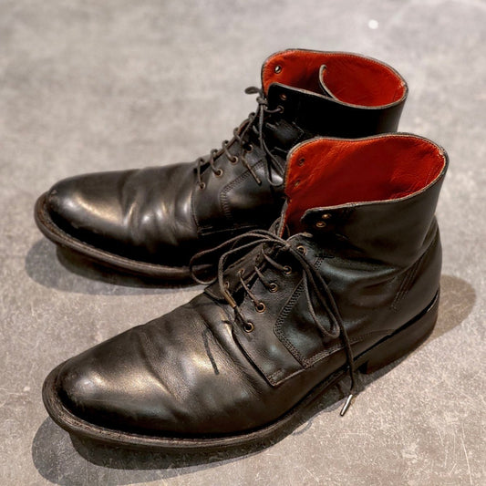 【PARABOOT】パラブーツ 9741 レースアップブーツ プレーントゥ カーフ ブラック サイズUK6