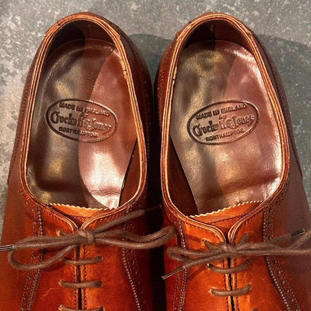 【Crockett&Jones】クロケット&ジョーンズ アルビオン セミブローグ カーフ ブラウン サイズUK7E 367ラスト