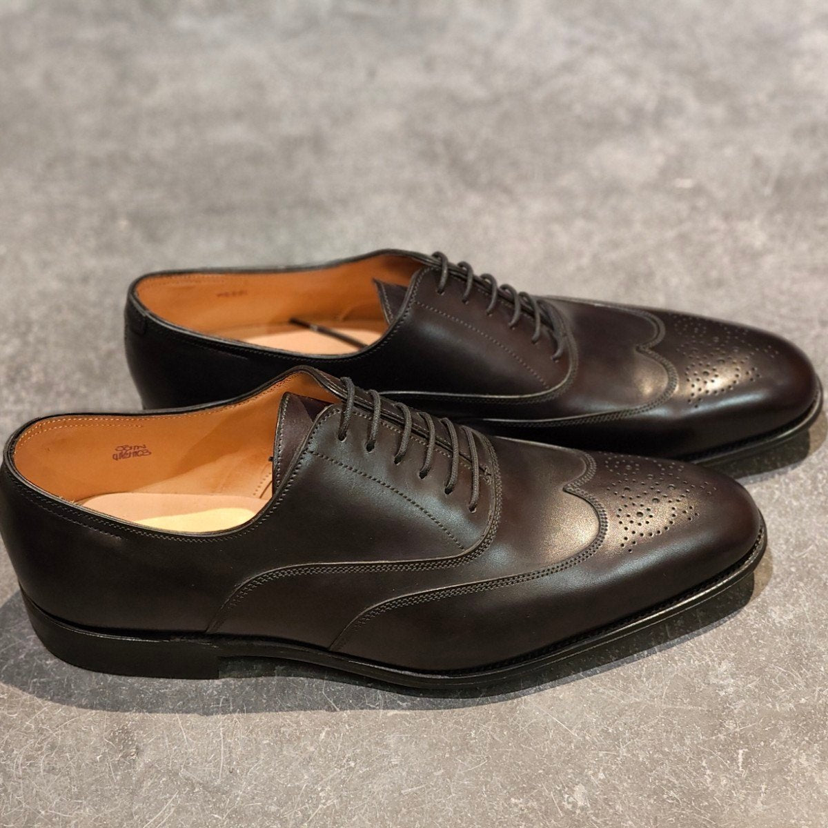 足入れ試着のみ新品! エルメス フランス製 超レアヴィンテージ 極上カーフ 22 希少【HERMES】エルメス ジョンロブ製 ヘクター HECTOR フルブローグ