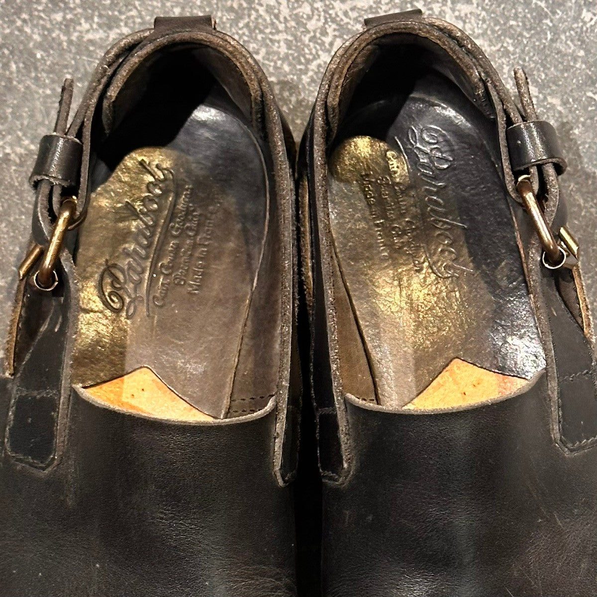 【Paraboot】パラブーツ  バックストラップサンダル カーフ ブラック サイズUK5