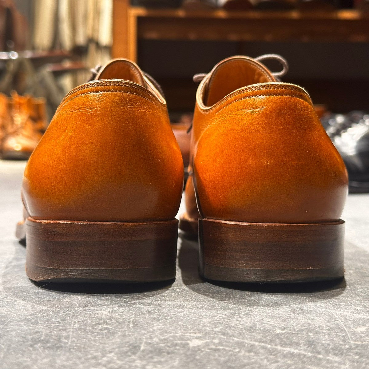 【BONORA】ボノーラ プレーントゥ 2アイレット 旧ボノーラ製 カーフ ブラウン サイズUK8E