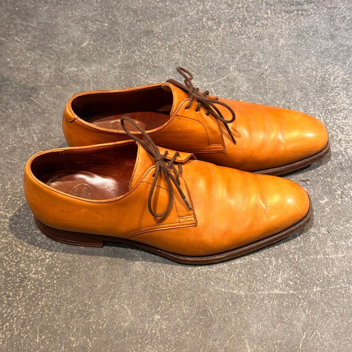 【CROCKETT&JONES】クロケット＆ジョーンズ エイントリー プレーントゥ カーフ ライトブラウン サイズUK6.5E