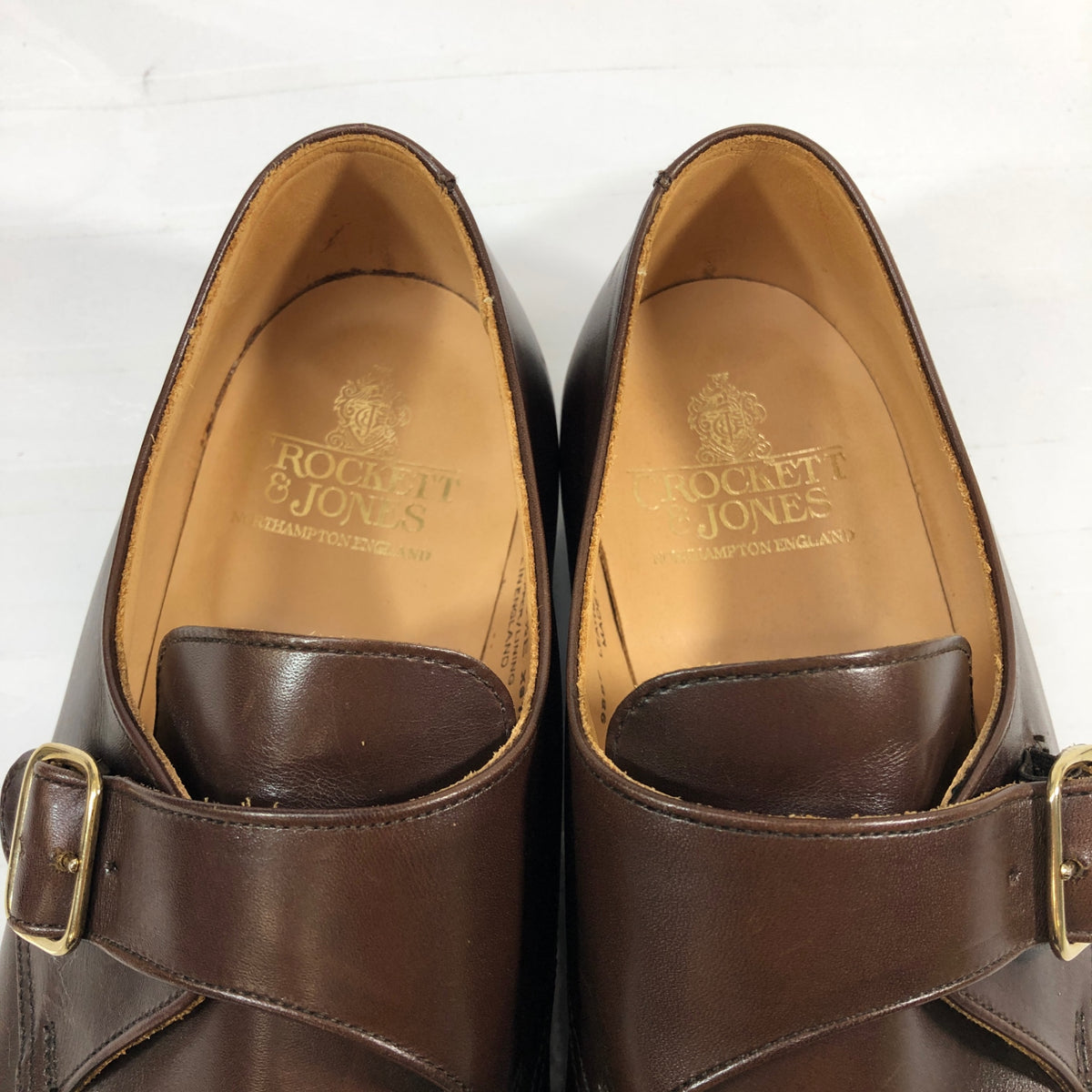 【CROCKETT&JONES】クロケット&ジョーンズ マルバーン シングルモンク カーフ ブラウン UK9.5E メンズ MALVERN