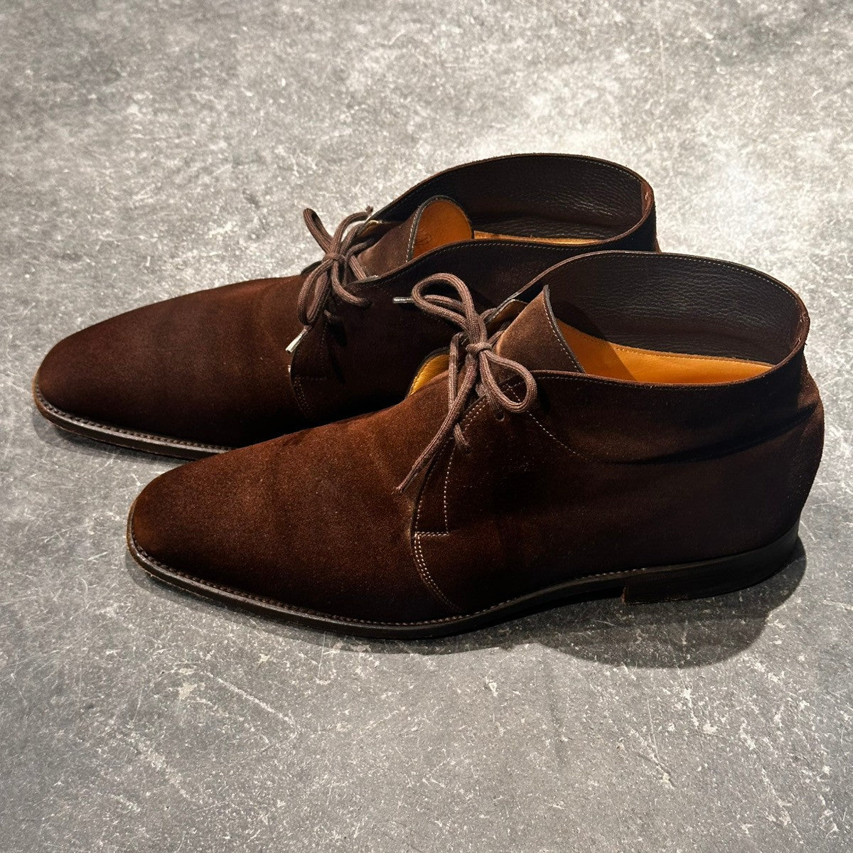 美品【JOHNLOBB】ジョンロブ ロムゼイ チャッカブーツ Jスタンプ  スエード ブラウン サイズUK7D 8000ラスト