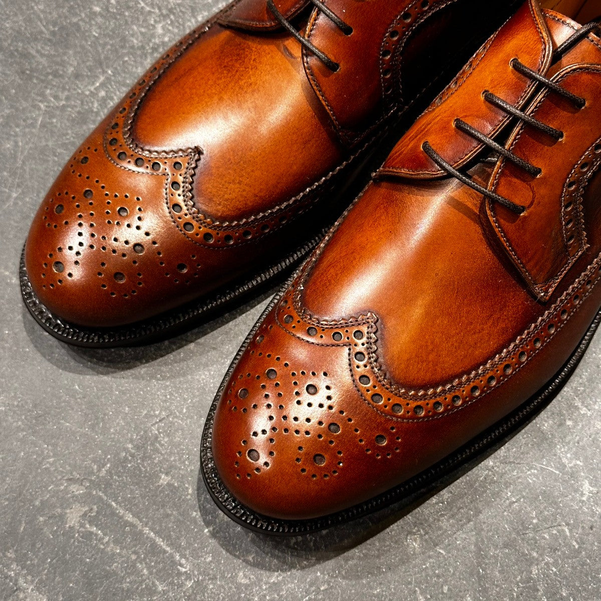 未使用品【Salvatore Ferragamo】サルヴァトーレ フェラガモ 4328 ウイングチップ カーフ ブラウン サイズUK8.5E