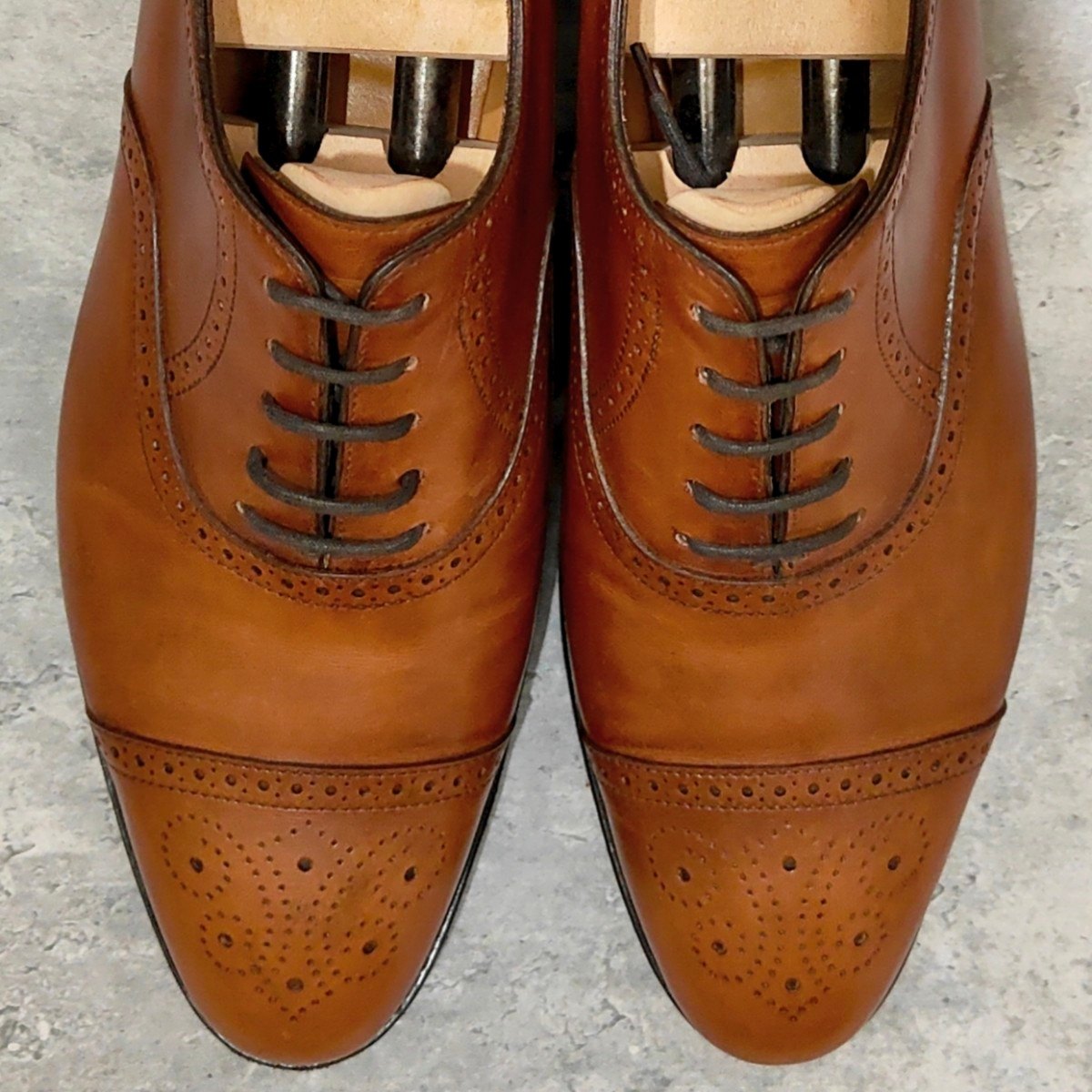 【JOHN LOBB】ジョンロブ ソーントン SAUNTON セミブローグ カーフ ブラウン サイズUK6E 7000ラスト