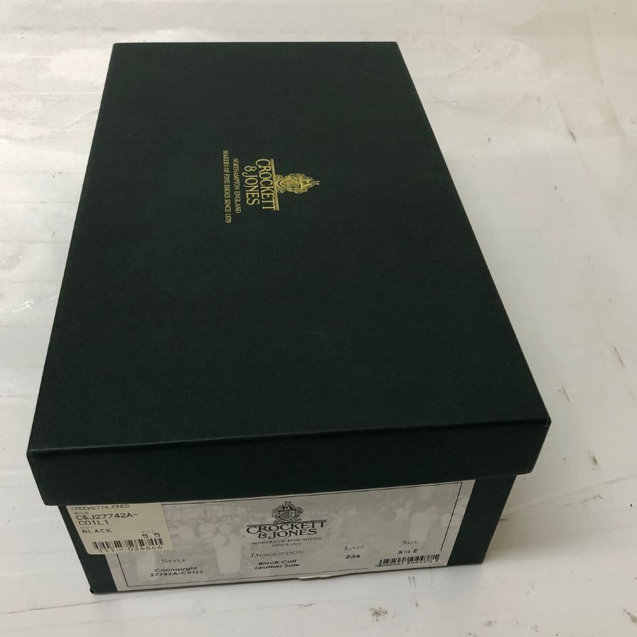 【CROCKETT&JONES】クロケット&ジョーンズ 27742A コノート ストレートチップ カーフ ブラック UK5.5 236ラスト CONNAUGHT