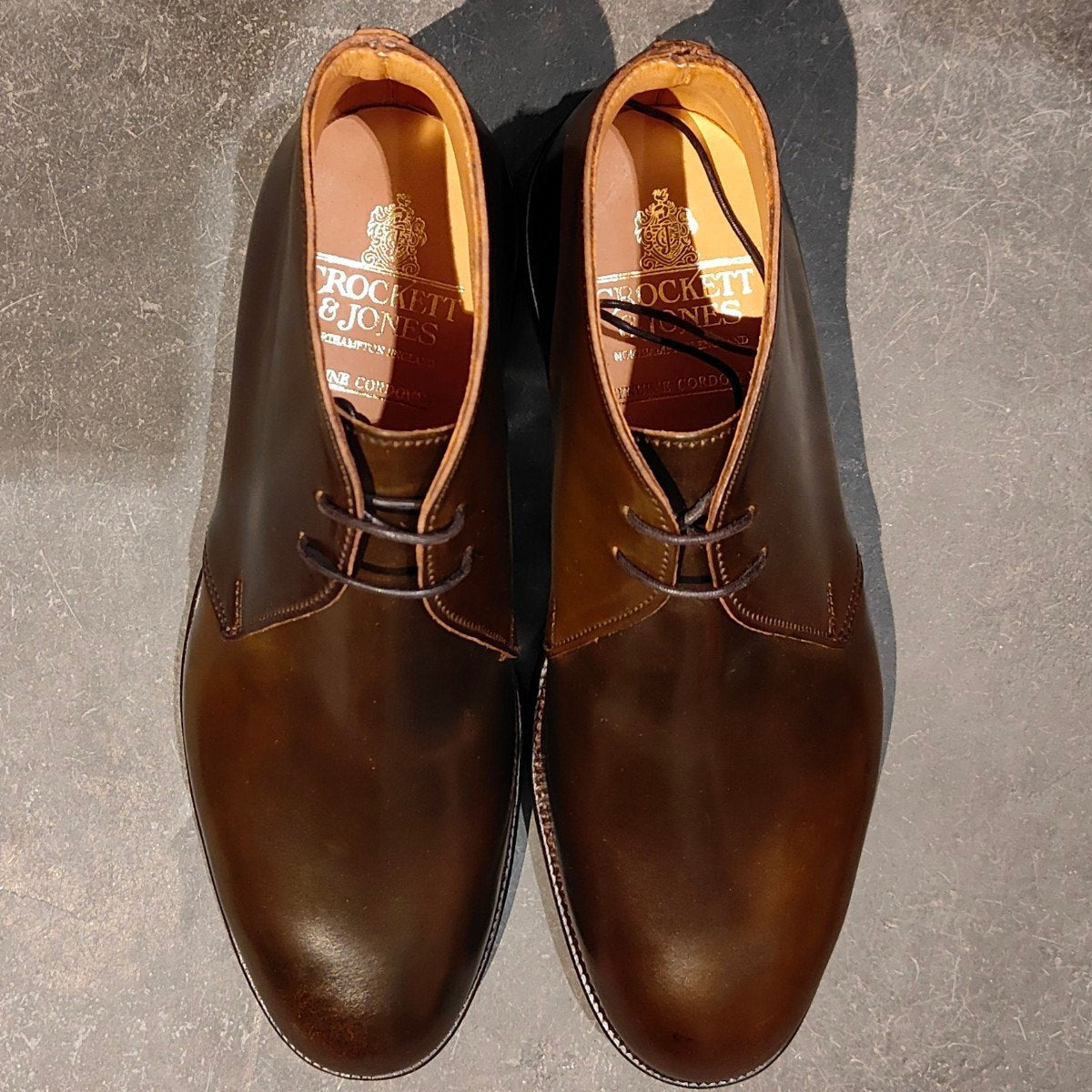 希少 新品未使用【CROCKETT&JONES】クロケット&ジョーンズ チャートシー チャッカブーツ コードバン ダークブラウン サイズUK7E 224ラスト