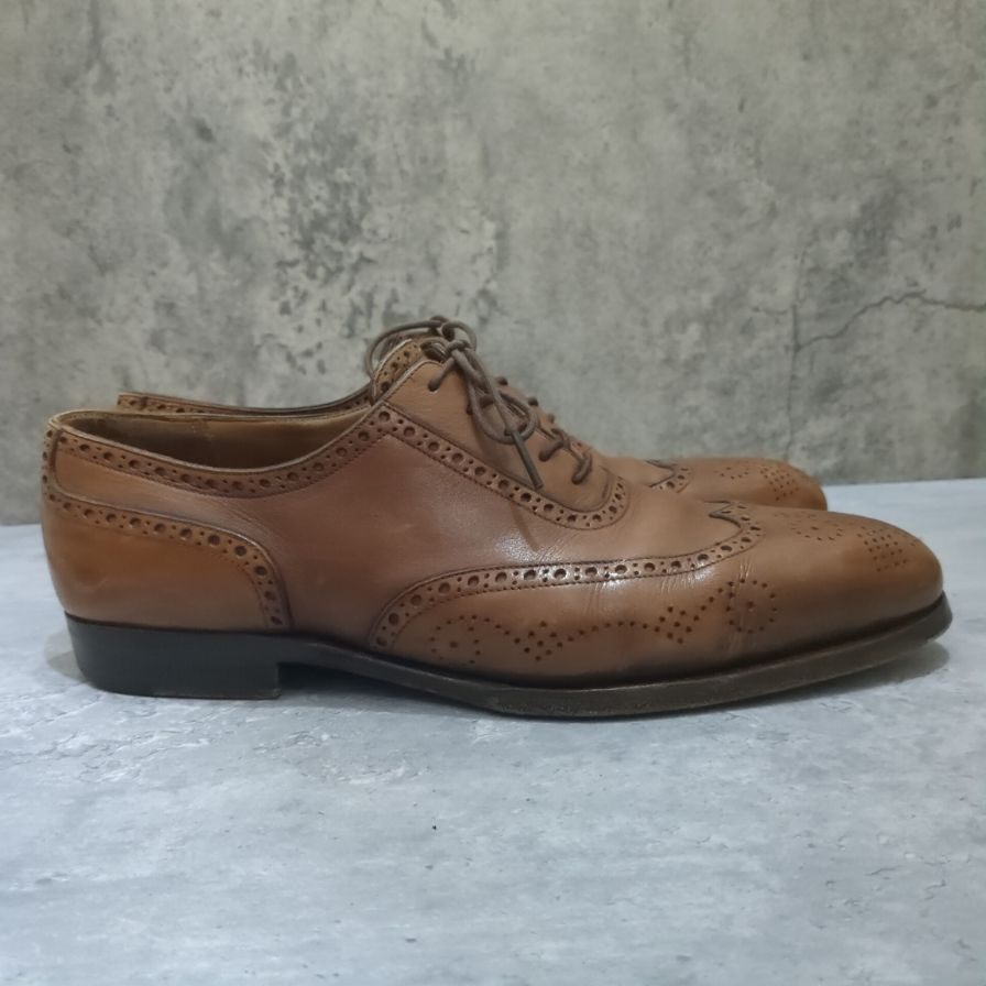 【SAINT CRISPIN'S】サンクリスピン レザーシューズ ウイングチップ 2324 カーフ ブラウン メンズ サイズUK7.5