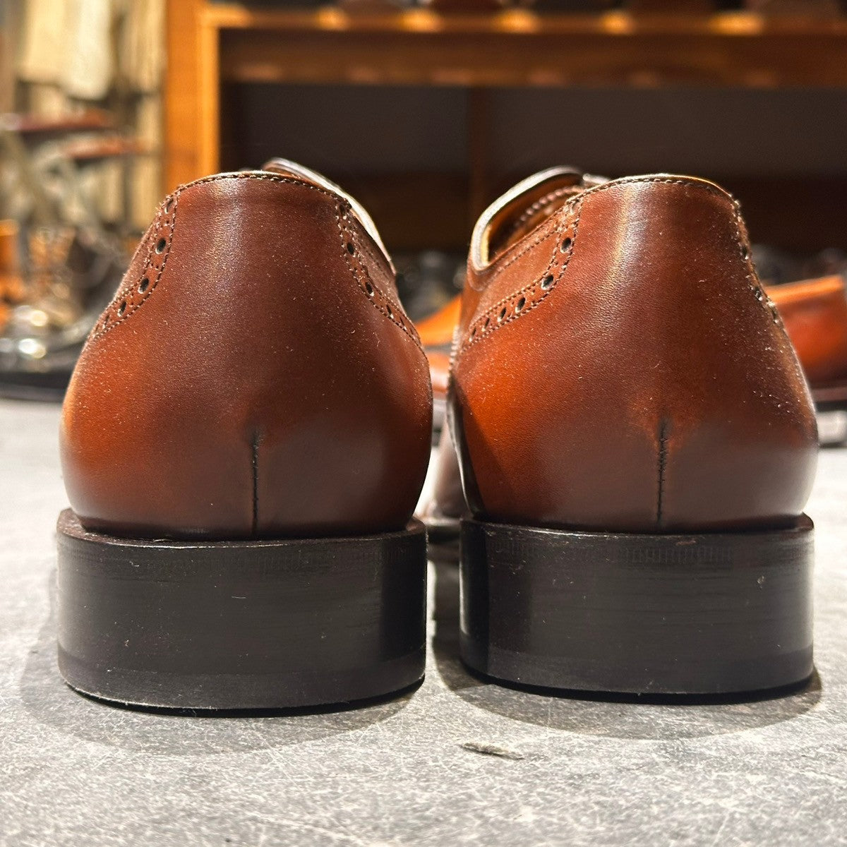 未使用品【Salvatore Ferragamo】サルヴァトーレ フェラガモ セミブローグ TD6881 カーフ ブラウン サイズUK10D