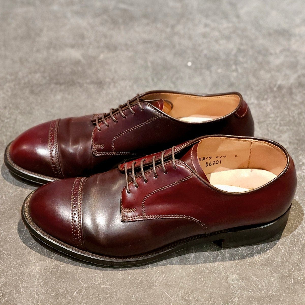 美品【ALDEN】オールデン 56201 パンチドキャップトゥ コードバン ダークバーガンディ サイズ US6D モディファイドラスト