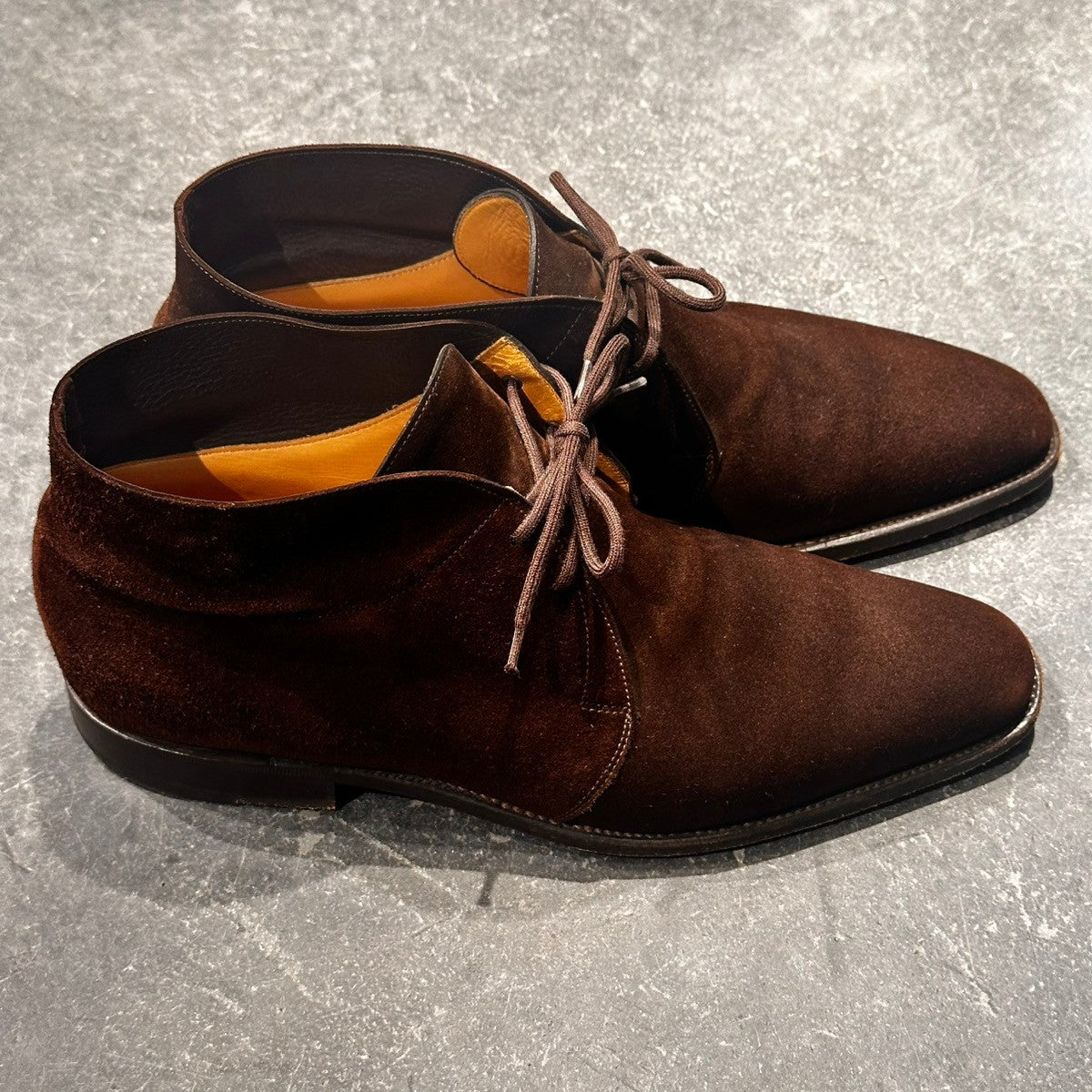 美品【JOHNLOBB】ジョンロブ ロムゼイ チャッカブーツ Jスタンプ  スエード ブラウン サイズUK7D 8000ラスト