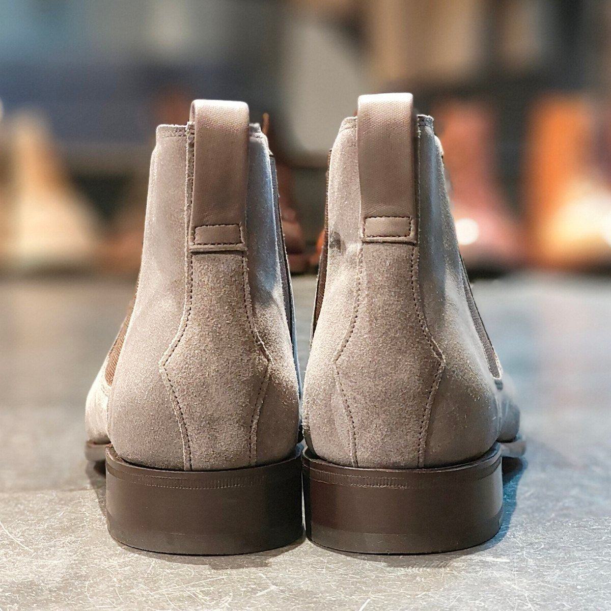 使用数回 パターンオーダー品 【JOHNLOBB】ジョンロブ チューダー サイドゴアブーツ スエード グレー サイズ UK5.5E 7000ラスト