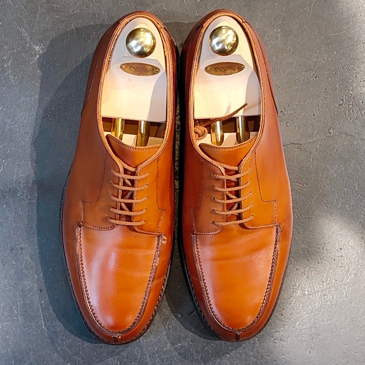 使用数回 【CROCKETT&JONES】クロケット&ジョーンズ モールトン Uチップ カーフ タン サイズ UK7.5E 292ラスト  定価￥132,000-