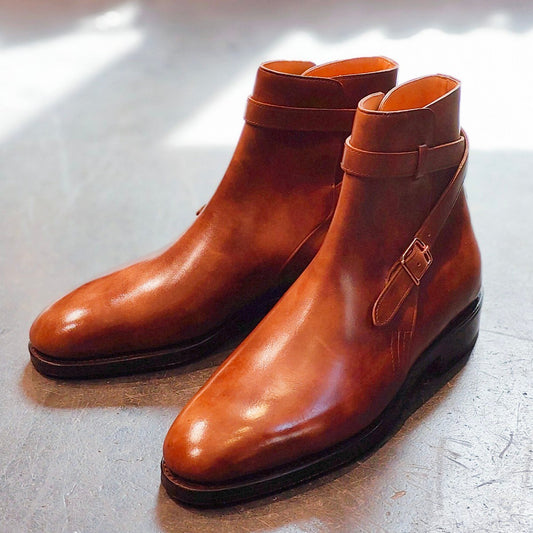 新品未使用 パターンオーダー品 【JOHN LOBB】ジョンロブ アボット ジョッパーブーツ ミュージアムカーフ ブラウン サイズ UK5.5E 8695ラスト 定価￥375,100-