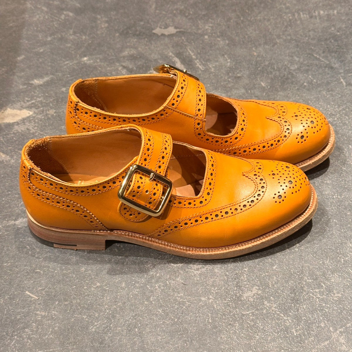 美品【Tricker’s】トリッカーズ ストラップシューズ  メリージェーン L6C11 カーフ エイコンアンティーク サイズUK6