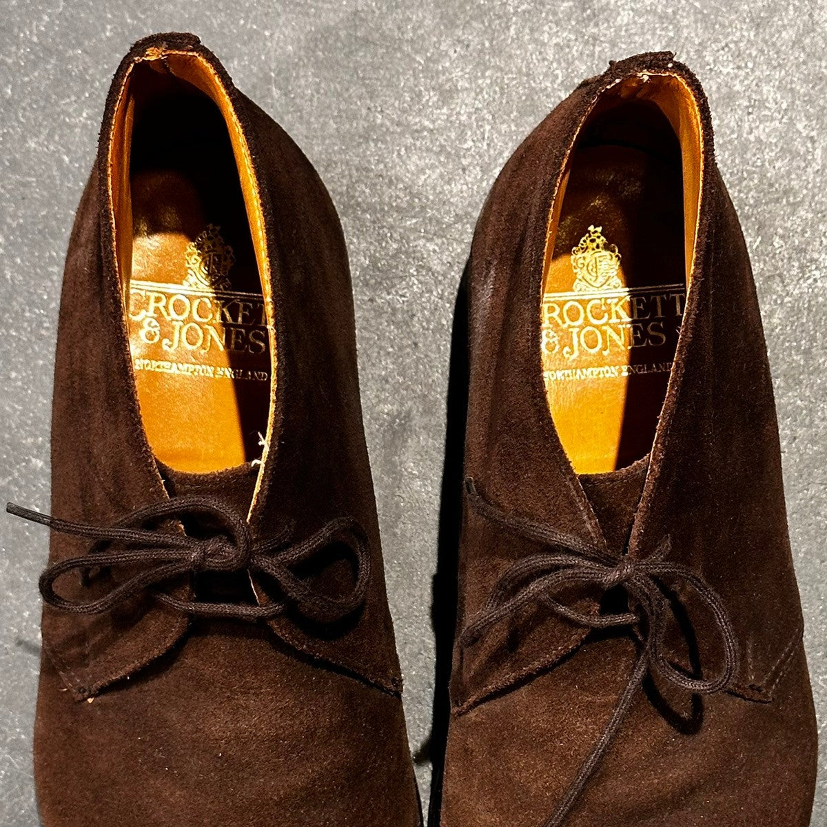 極美品【CROCKETT&JONES】クロケット＆ジョーンズ チャートシー チャッカブーツ スエード ブラウン サイズUK7.5E 224ラスト