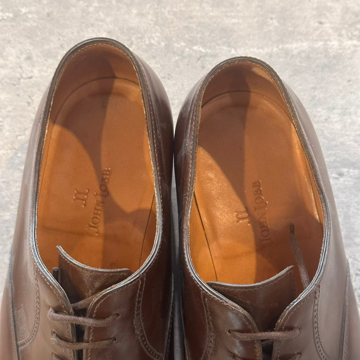 美品【JOHN LOBB】ジョンロブ フィリップ2 Philip II パンチドキャップトゥ カーフ ブラウン サイズUK6E 7000ラスト