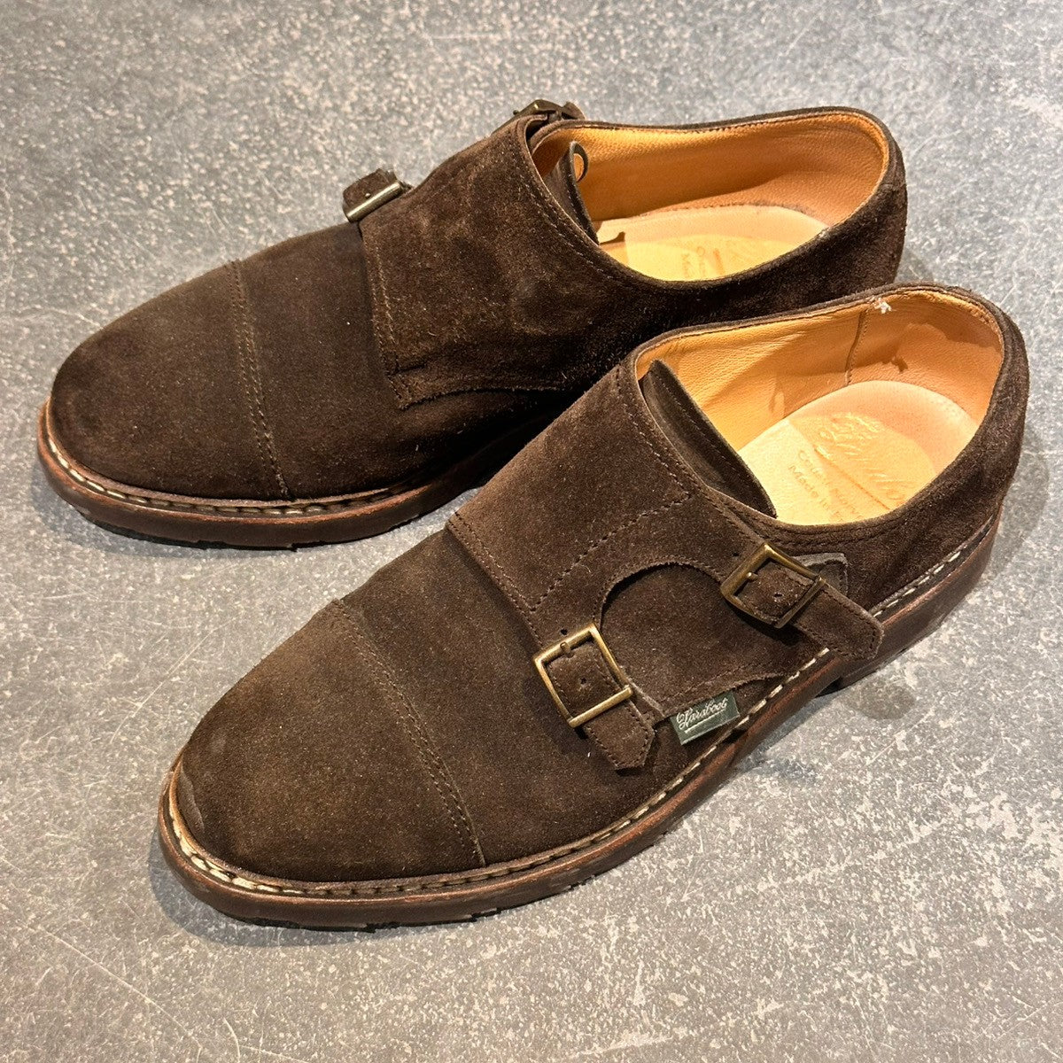 【Paraboot】パラブーツ ウィリアム ダブルモンクストラップ スエード ブラウン サイズUK7