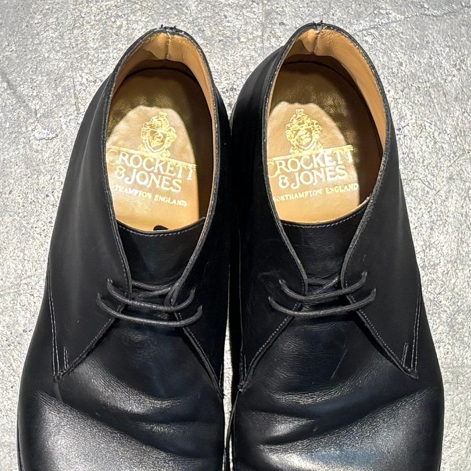 【CROCKETT&JONES】クロケット&ジョーンズ チャッカブーツ テットベリー カーフ ブラック サイズ UK9E