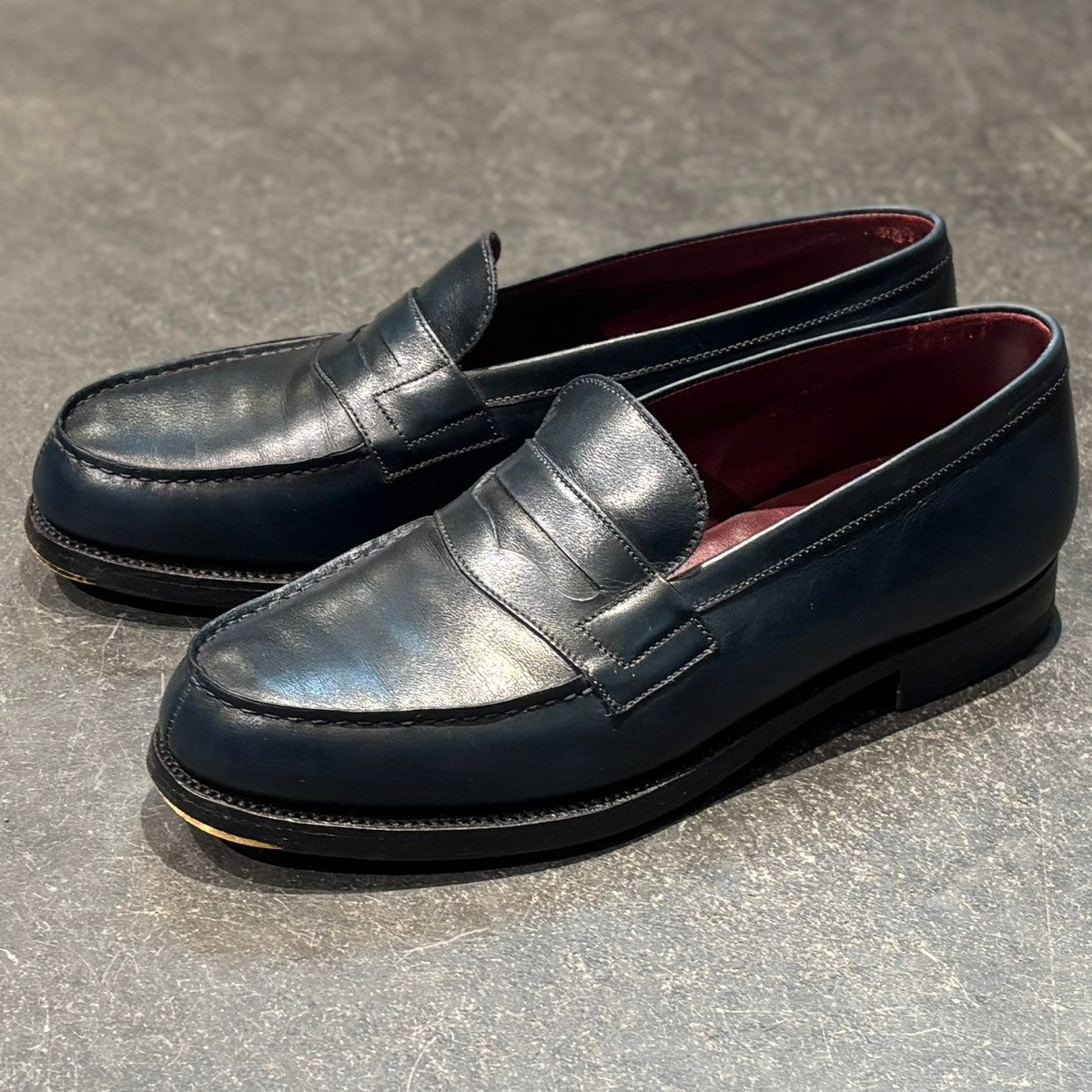 【J.M.WESTON】ジェイエムウエストン 180  シグニチャーローファー ボックスカーフ ブルー  サイズ 5.5C 41ラスト 参考定価￥156,200-