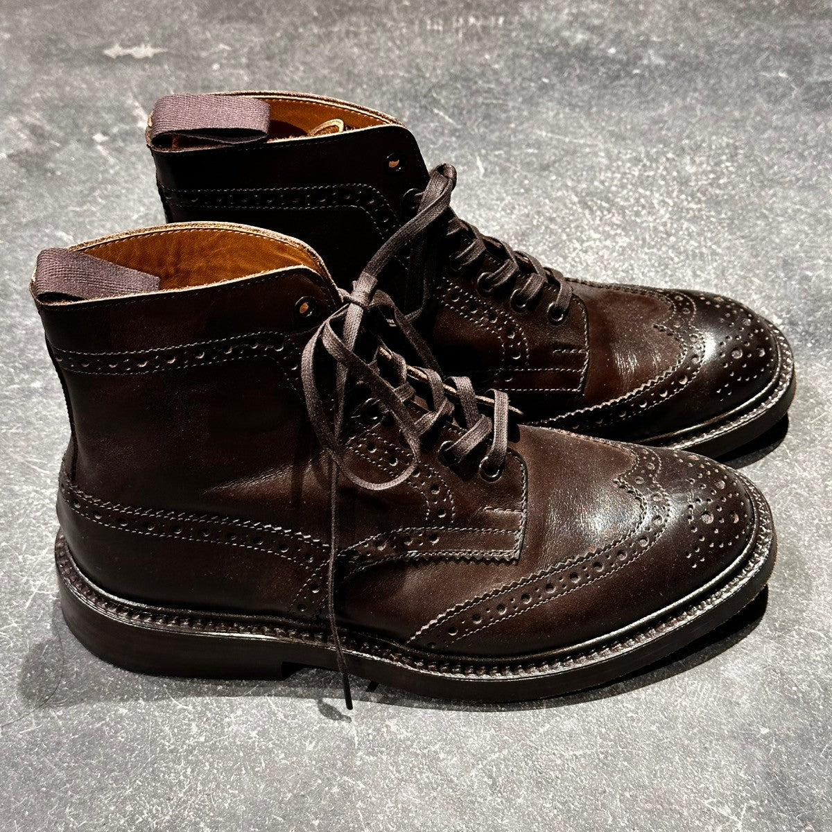 試着程度【Tricker’s】トリッカーズ カントリーブーツ S63415 ストウ エスプレッソ カーフ サイズUK7