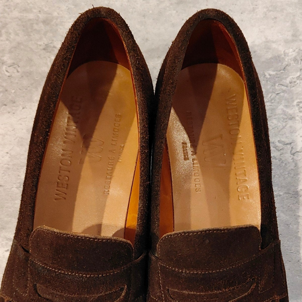 極美品【J.M.WESTON】ジェイエムウエストン ウエストンヴィンテージ 180 シグニチャーローファー スエード ブラウン レディース サイズUK5B 82ラスト