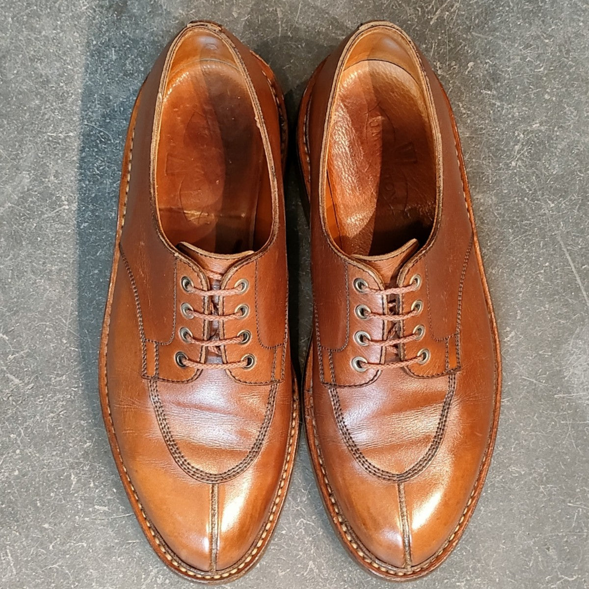 希少 美品【J.M.WESTON】ジェイエムウエストン 597 旧旧ロゴ Uチップ カーフ タンブラウン サイズUK6.5D 22ラスト