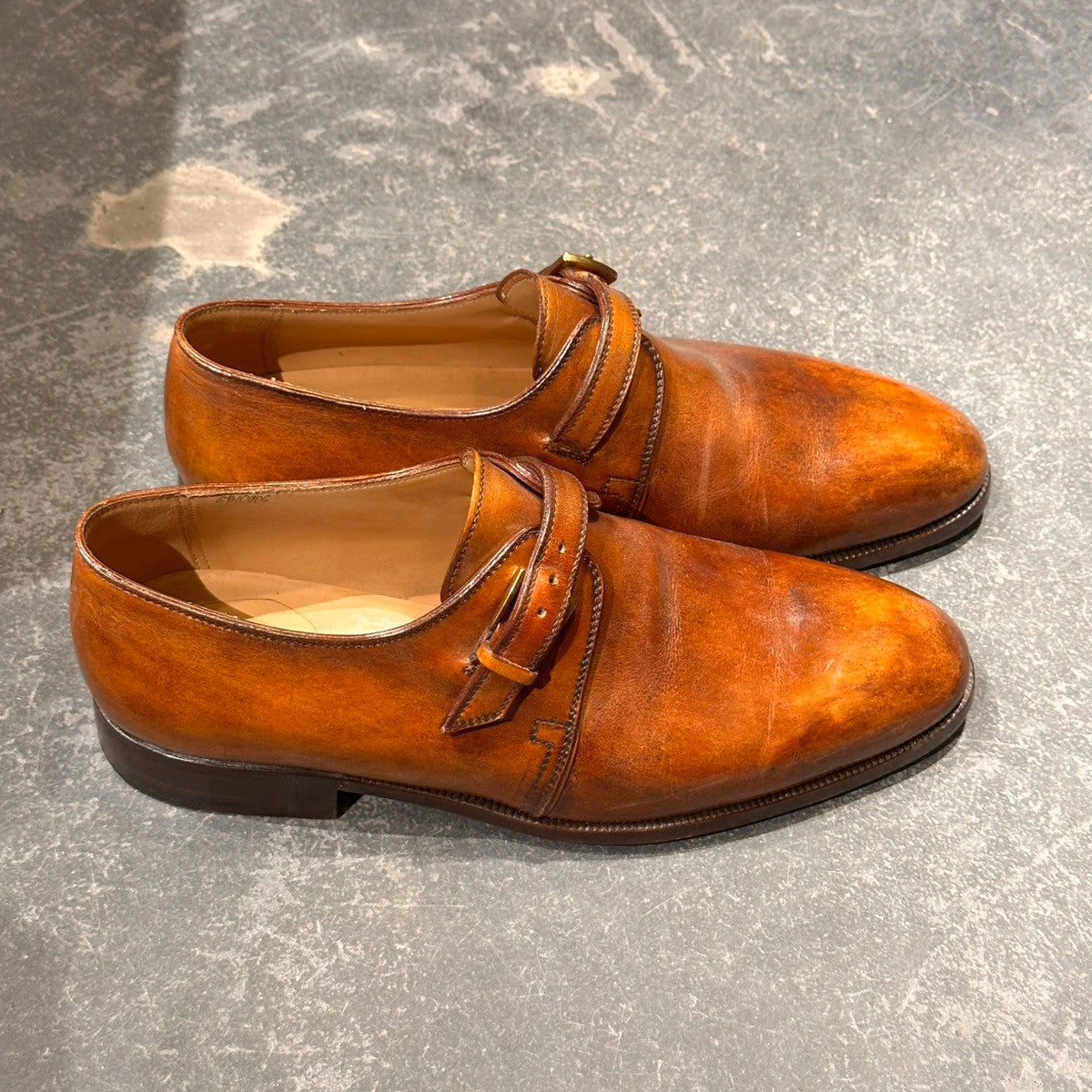 BERLUTI】ベルルッティ シングルモンク カーフ ライトブラウン サイズ