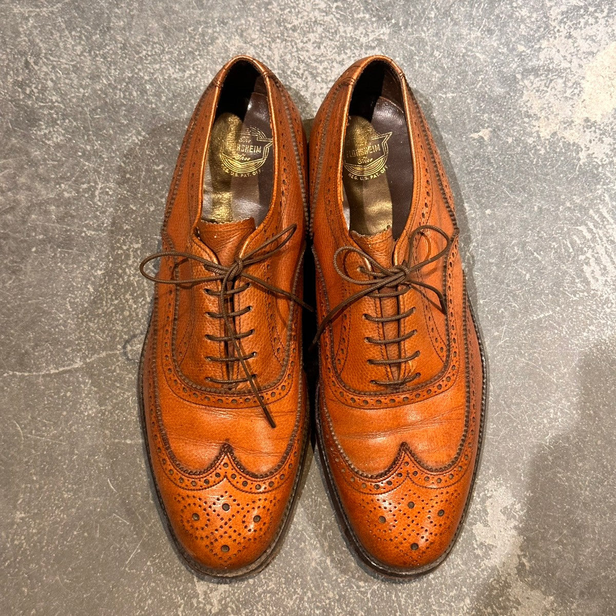 FLORSHEIM】フローシャイム ウイングチップ グレインレザー ブラウン