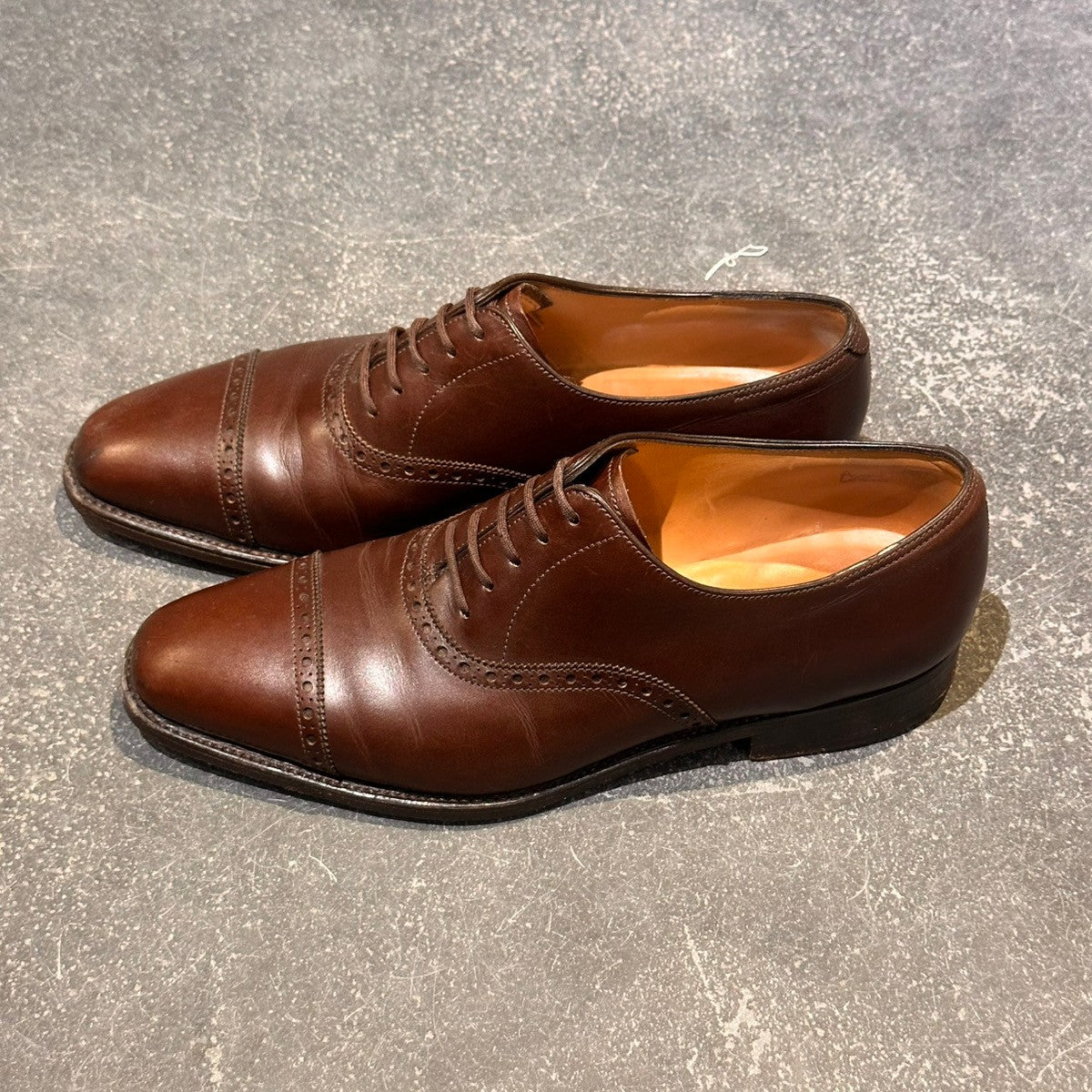 【JOHNLOBB】ジョンロブ エイボン パンチドキャップトゥ カーフ ブラウン サイズUK6E 8000ラスト