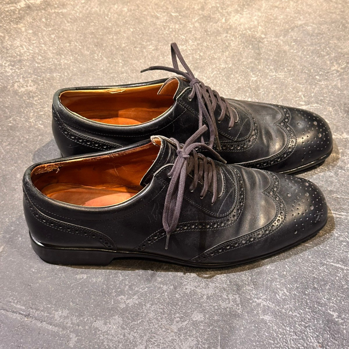 【J.M WESTON】ジェイエムウエストン 607 ウイングチップ カーフ ブラック サイズUK6E