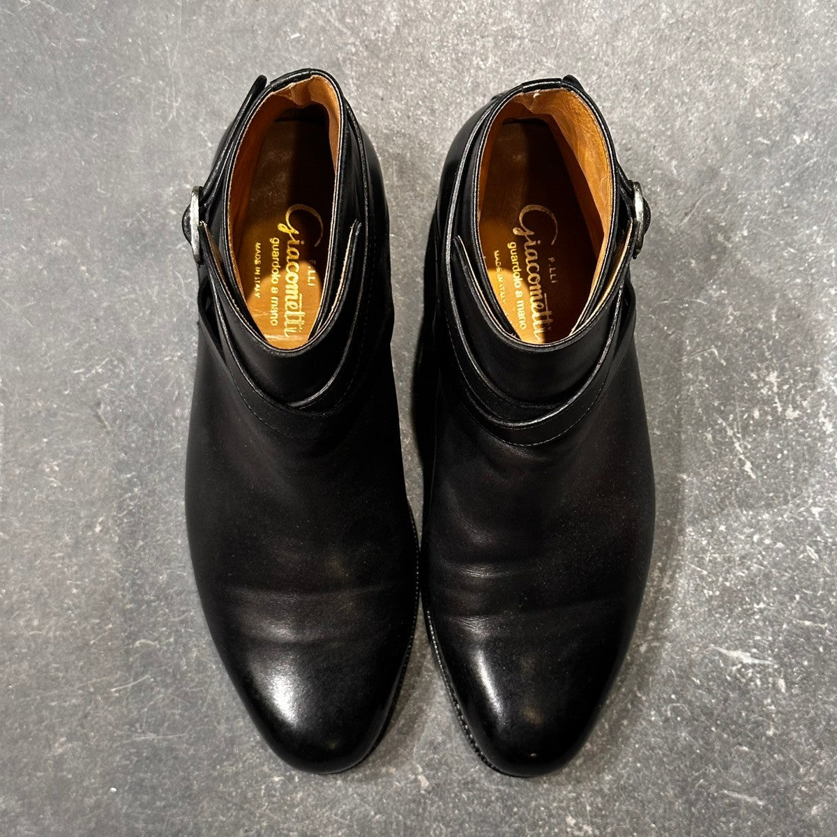 極美品【F.LLI GIACOMETTI】フラテッリ ジャコメッティ FG337 ジョッパーブーツ カーフ ブラック サイズ39