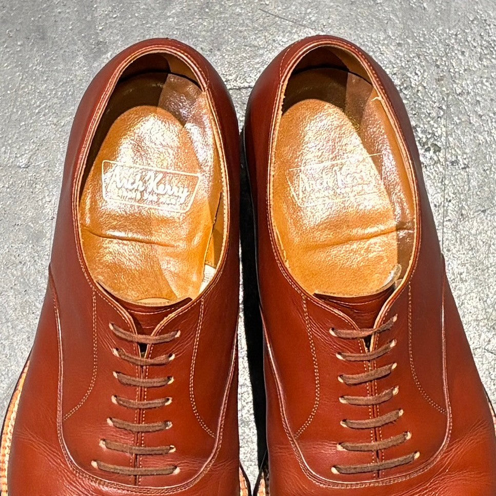 【Arch Kerry】アーチケリー レザーシューズ 30811 パンチドキャップトゥ カーフ ブラウン サイズ 9D