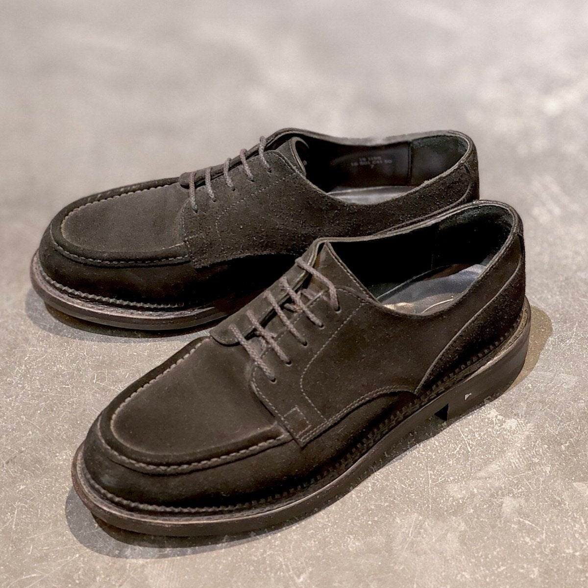 極美品 【J.M.WESTON】ジェイエムウエストン ユージーンゴルフ Uチップ スエード ブラック サイズ UK7 1Gラスト