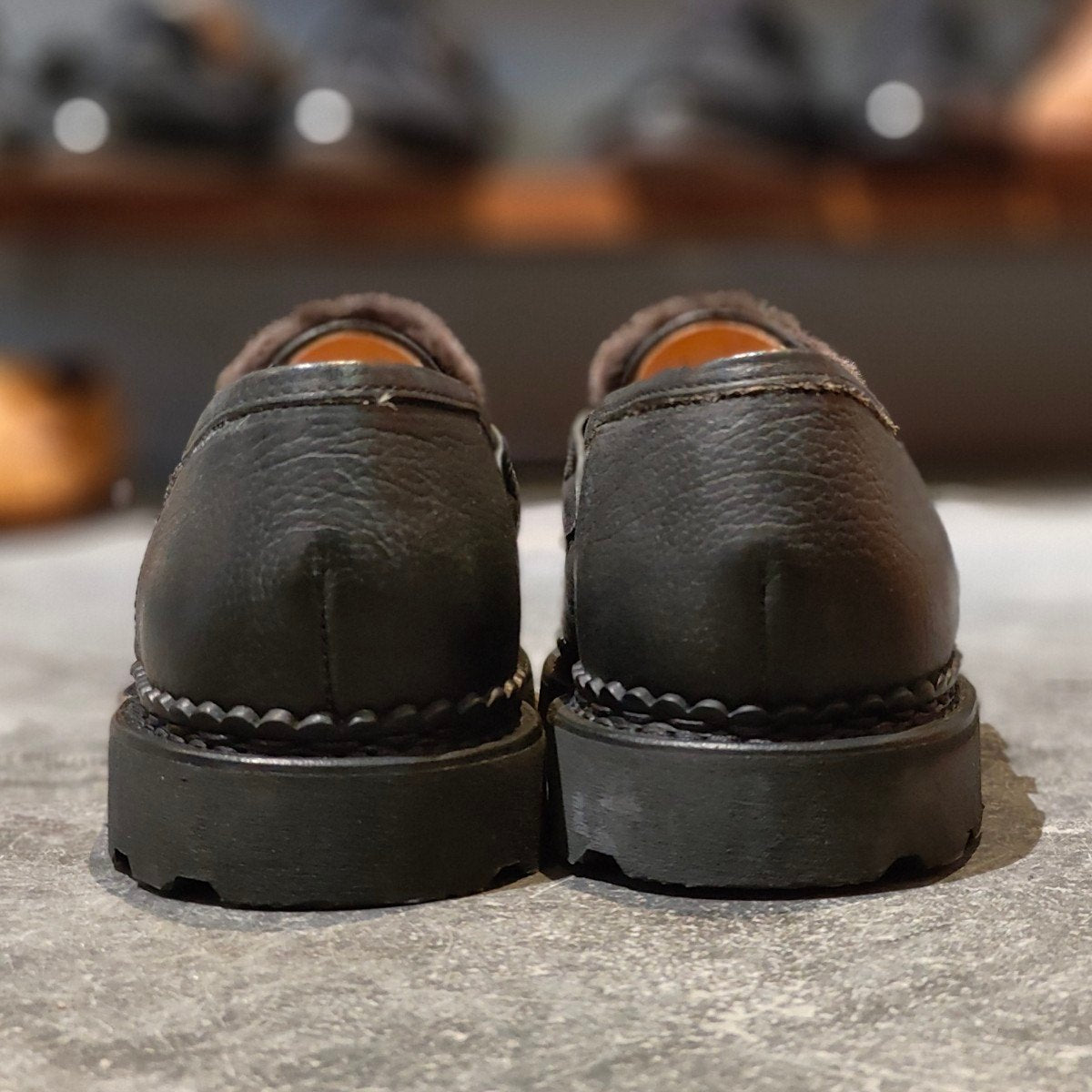 新品未使用【Paraboot】パラブーツ ランス コインローファー  ムートン グレインレザー ブラック サイズ UK7