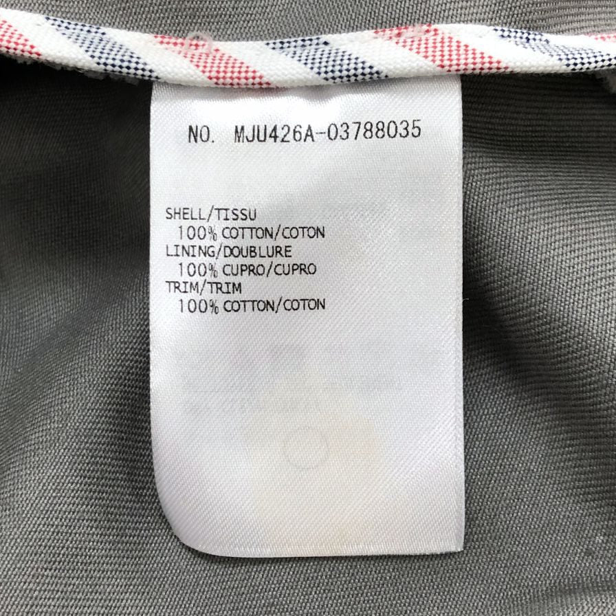 【THOM BROWNE】トム ブラウン ジャケット MJU426A 裏地ストライプ コットン メンズ グレー サイズS相当
